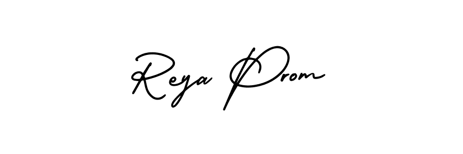 This is the best signature style for the Reya Prom name. Also you like these signature font (AmerikaSignatureDemo-Regular). Mix name signature. Reya Prom signature style 3 images and pictures png
