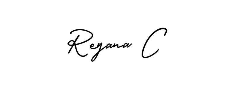 Also You can easily find your signature by using the search form. We will create Reyana C name handwritten signature images for you free of cost using AmerikaSignatureDemo-Regular sign style. Reyana C signature style 3 images and pictures png