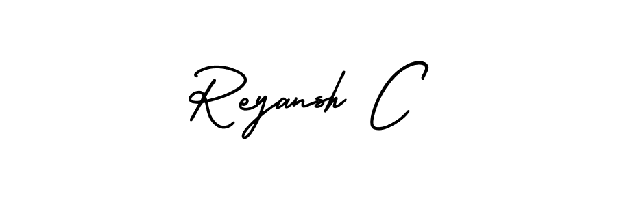 if you are searching for the best signature style for your name Reyansh C. so please give up your signature search. here we have designed multiple signature styles  using AmerikaSignatureDemo-Regular. Reyansh C signature style 3 images and pictures png