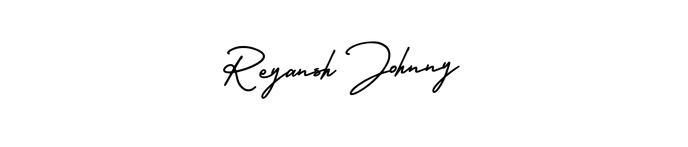 Reyansh Johnny stylish signature style. Best Handwritten Sign (AmerikaSignatureDemo-Regular) for my name. Handwritten Signature Collection Ideas for my name Reyansh Johnny. Reyansh Johnny signature style 3 images and pictures png
