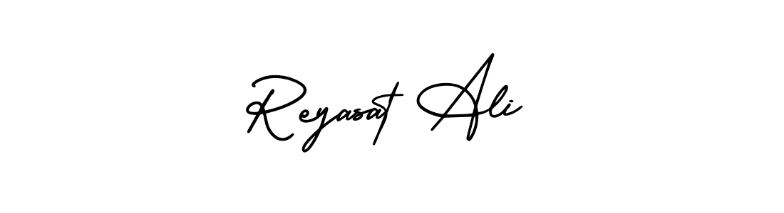 The best way (AmerikaSignatureDemo-Regular) to make a short signature is to pick only two or three words in your name. The name Reyasat Ali include a total of six letters. For converting this name. Reyasat Ali signature style 3 images and pictures png