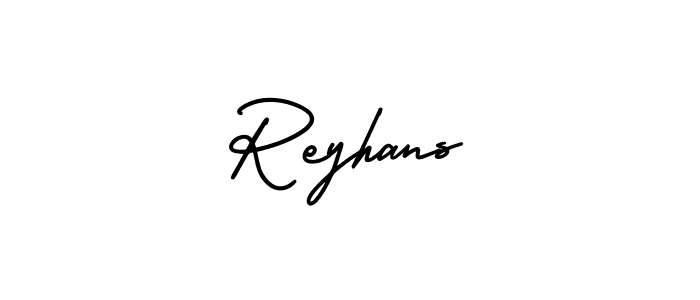 This is the best signature style for the Reyhans name. Also you like these signature font (AmerikaSignatureDemo-Regular). Mix name signature. Reyhans signature style 3 images and pictures png