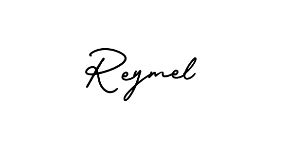 The best way (AmerikaSignatureDemo-Regular) to make a short signature is to pick only two or three words in your name. The name Reymel include a total of six letters. For converting this name. Reymel signature style 3 images and pictures png