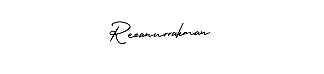 How to make Rezanurrahman name signature. Use AmerikaSignatureDemo-Regular style for creating short signs online. This is the latest handwritten sign. Rezanurrahman signature style 3 images and pictures png