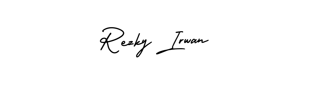 Also You can easily find your signature by using the search form. We will create Rezky Irwan name handwritten signature images for you free of cost using AmerikaSignatureDemo-Regular sign style. Rezky Irwan signature style 3 images and pictures png