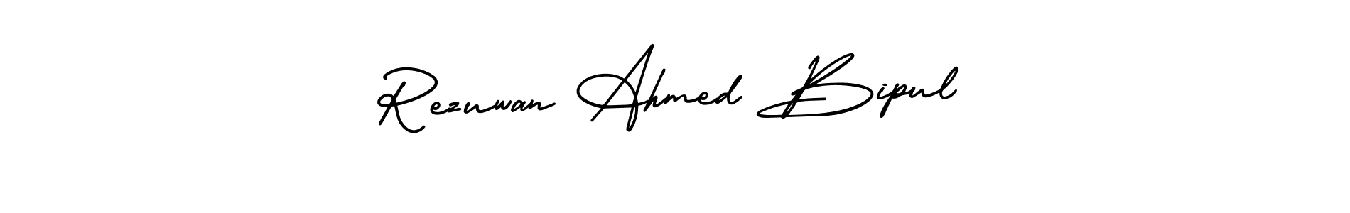 AmerikaSignatureDemo-Regular is a professional signature style that is perfect for those who want to add a touch of class to their signature. It is also a great choice for those who want to make their signature more unique. Get Rezuwan Ahmed Bipul name to fancy signature for free. Rezuwan Ahmed Bipul signature style 3 images and pictures png