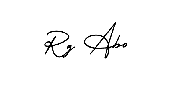 The best way (AmerikaSignatureDemo-Regular) to make a short signature is to pick only two or three words in your name. The name Rg Abo include a total of six letters. For converting this name. Rg Abo signature style 3 images and pictures png