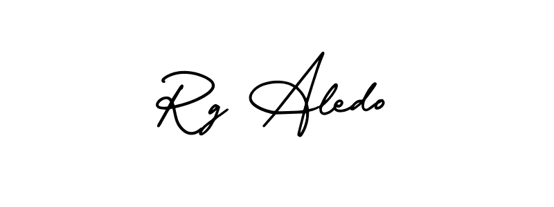 The best way (AmerikaSignatureDemo-Regular) to make a short signature is to pick only two or three words in your name. The name Rg Aledo include a total of six letters. For converting this name. Rg Aledo signature style 3 images and pictures png
