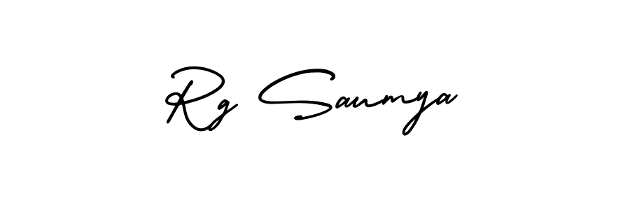 The best way (AmerikaSignatureDemo-Regular) to make a short signature is to pick only two or three words in your name. The name Rg Saumya include a total of six letters. For converting this name. Rg Saumya signature style 3 images and pictures png