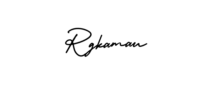 You should practise on your own different ways (AmerikaSignatureDemo-Regular) to write your name (Rgkamau) in signature. don't let someone else do it for you. Rgkamau signature style 3 images and pictures png