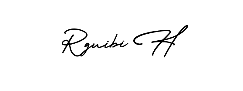 Design your own signature with our free online signature maker. With this signature software, you can create a handwritten (AmerikaSignatureDemo-Regular) signature for name Rguibi H. Rguibi H signature style 3 images and pictures png
