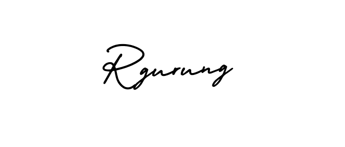 The best way (AmerikaSignatureDemo-Regular) to make a short signature is to pick only two or three words in your name. The name Rgurung include a total of six letters. For converting this name. Rgurung signature style 3 images and pictures png