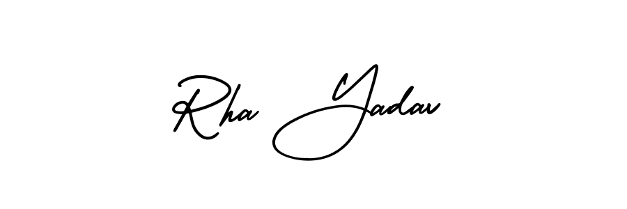 How to make Rha Yadav signature? AmerikaSignatureDemo-Regular is a professional autograph style. Create handwritten signature for Rha Yadav name. Rha Yadav signature style 3 images and pictures png