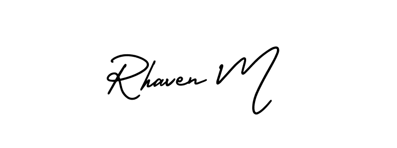 How to make Rhaven M signature? AmerikaSignatureDemo-Regular is a professional autograph style. Create handwritten signature for Rhaven M name. Rhaven M signature style 3 images and pictures png