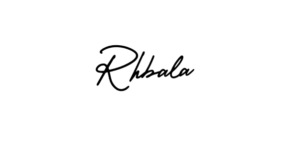 You should practise on your own different ways (AmerikaSignatureDemo-Regular) to write your name (Rhbala) in signature. don't let someone else do it for you. Rhbala signature style 3 images and pictures png
