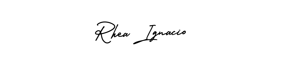 The best way (AmerikaSignatureDemo-Regular) to make a short signature is to pick only two or three words in your name. The name Rhea Ignacio include a total of six letters. For converting this name. Rhea Ignacio signature style 3 images and pictures png