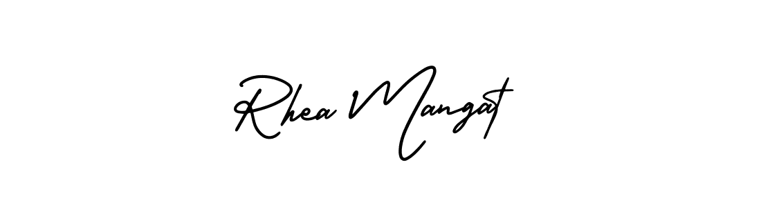 Make a beautiful signature design for name Rhea Mangat. With this signature (AmerikaSignatureDemo-Regular) style, you can create a handwritten signature for free. Rhea Mangat signature style 3 images and pictures png