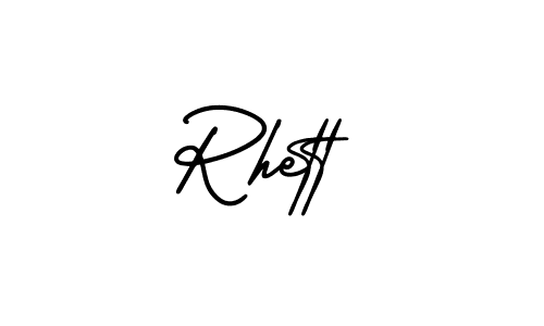 Make a beautiful signature design for name Rhett. With this signature (AmerikaSignatureDemo-Regular) style, you can create a handwritten signature for free. Rhett signature style 3 images and pictures png