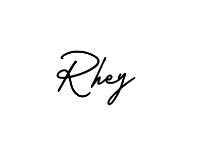 Rhey stylish signature style. Best Handwritten Sign (AmerikaSignatureDemo-Regular) for my name. Handwritten Signature Collection Ideas for my name Rhey. Rhey signature style 3 images and pictures png