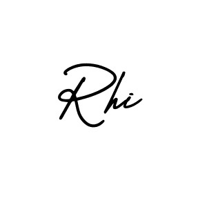 How to make Rhi name signature. Use AmerikaSignatureDemo-Regular style for creating short signs online. This is the latest handwritten sign. Rhi signature style 3 images and pictures png
