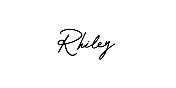 Use a signature maker to create a handwritten signature online. With this signature software, you can design (AmerikaSignatureDemo-Regular) your own signature for name Rhiley. Rhiley signature style 3 images and pictures png