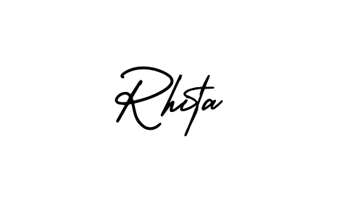 Create a beautiful signature design for name Rhita. With this signature (AmerikaSignatureDemo-Regular) fonts, you can make a handwritten signature for free. Rhita signature style 3 images and pictures png