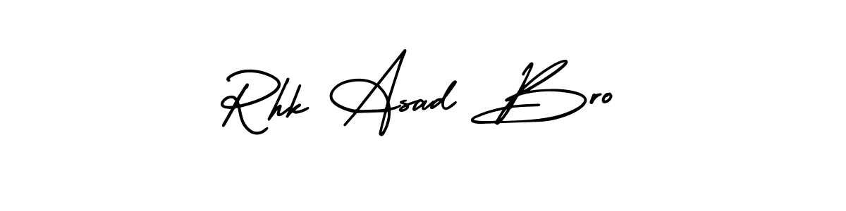 How to make Rhk Asad Bro signature? AmerikaSignatureDemo-Regular is a professional autograph style. Create handwritten signature for Rhk Asad Bro name. Rhk Asad Bro signature style 3 images and pictures png
