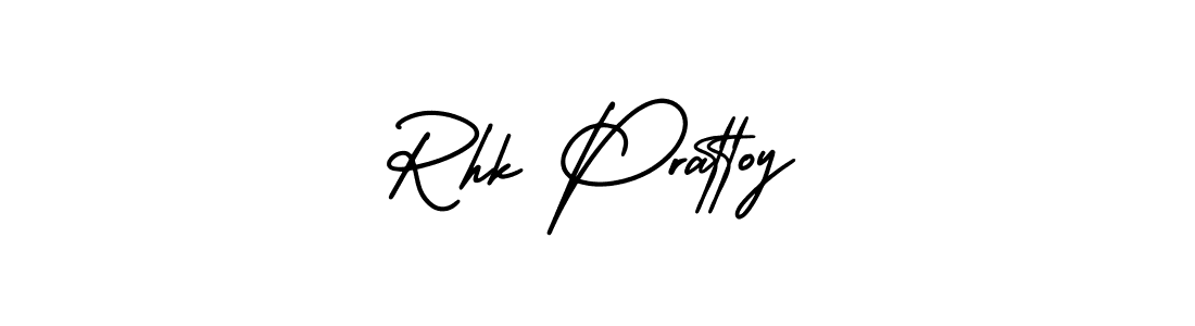 Make a short Rhk Prattoy signature style. Manage your documents anywhere anytime using AmerikaSignatureDemo-Regular. Create and add eSignatures, submit forms, share and send files easily. Rhk Prattoy signature style 3 images and pictures png