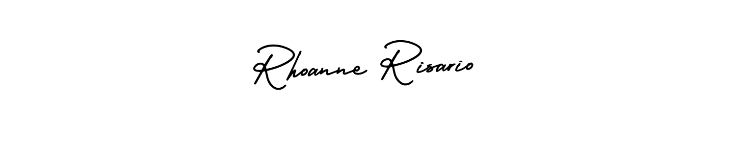 This is the best signature style for the Rhoanne Risario name. Also you like these signature font (AmerikaSignatureDemo-Regular). Mix name signature. Rhoanne Risario signature style 3 images and pictures png