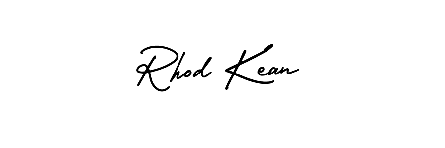 The best way (AmerikaSignatureDemo-Regular) to make a short signature is to pick only two or three words in your name. The name Rhod Kean include a total of six letters. For converting this name. Rhod Kean signature style 3 images and pictures png