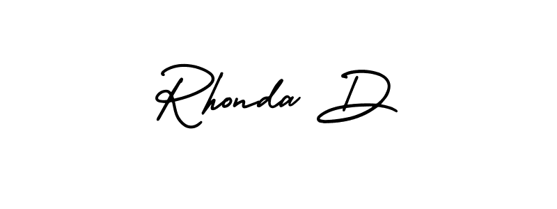 Rhonda D stylish signature style. Best Handwritten Sign (AmerikaSignatureDemo-Regular) for my name. Handwritten Signature Collection Ideas for my name Rhonda D. Rhonda D signature style 3 images and pictures png