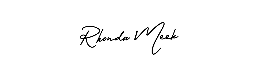 Create a beautiful signature design for name Rhonda Meek. With this signature (AmerikaSignatureDemo-Regular) fonts, you can make a handwritten signature for free. Rhonda Meek signature style 3 images and pictures png