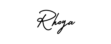 Transform the name Rhoya into a signature masterpiece using AmerikaSignatureDemo-Regular font. Ideal for photographers, artists, and creators looking for watermarks. Rhoya signature style 3 images and pictures png