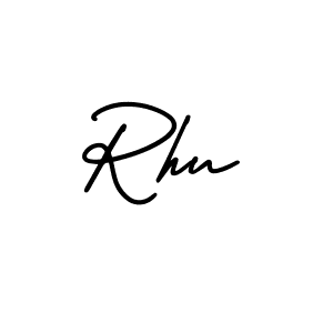 The best way (AmerikaSignatureDemo-Regular) to make a short signature is to pick only two or three words in your name. The name Rhu include a total of six letters. For converting this name. Rhu signature style 3 images and pictures png