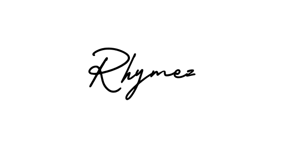 How to make Rhymez name signature. Use AmerikaSignatureDemo-Regular style for creating short signs online. This is the latest handwritten sign. Rhymez signature style 3 images and pictures png