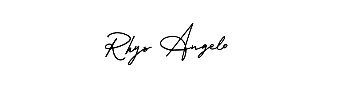 Similarly AmerikaSignatureDemo-Regular is the best handwritten signature design. Signature creator online .You can use it as an online autograph creator for name Rhys Angelo. Rhys Angelo signature style 3 images and pictures png