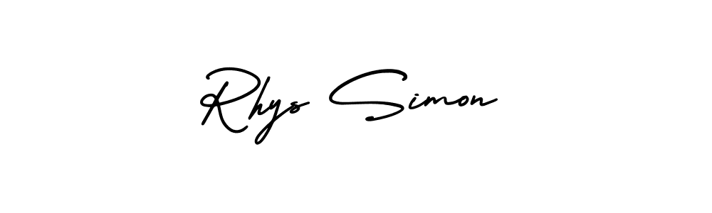 Design your own signature with our free online signature maker. With this signature software, you can create a handwritten (AmerikaSignatureDemo-Regular) signature for name Rhys Simon. Rhys Simon signature style 3 images and pictures png