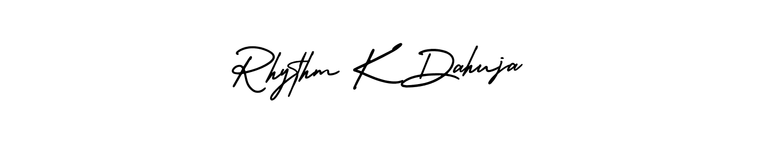 Also we have Rhythm K Dahuja name is the best signature style. Create professional handwritten signature collection using AmerikaSignatureDemo-Regular autograph style. Rhythm K Dahuja signature style 3 images and pictures png