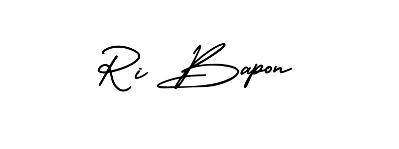 It looks lik you need a new signature style for name Ri Bapon. Design unique handwritten (AmerikaSignatureDemo-Regular) signature with our free signature maker in just a few clicks. Ri Bapon signature style 3 images and pictures png