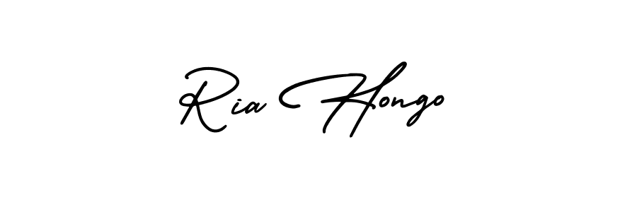 This is the best signature style for the Ria Hongo name. Also you like these signature font (AmerikaSignatureDemo-Regular). Mix name signature. Ria Hongo signature style 3 images and pictures png