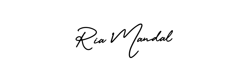 How to make Ria Mandal name signature. Use AmerikaSignatureDemo-Regular style for creating short signs online. This is the latest handwritten sign. Ria Mandal signature style 3 images and pictures png