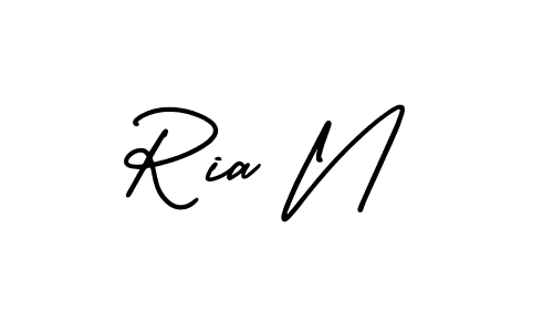 It looks lik you need a new signature style for name Ria N. Design unique handwritten (AmerikaSignatureDemo-Regular) signature with our free signature maker in just a few clicks. Ria N signature style 3 images and pictures png