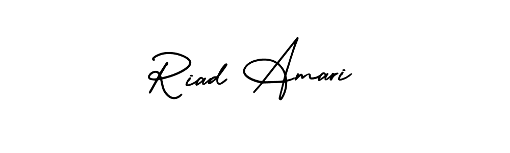 How to make Riad Amari name signature. Use AmerikaSignatureDemo-Regular style for creating short signs online. This is the latest handwritten sign. Riad Amari signature style 3 images and pictures png