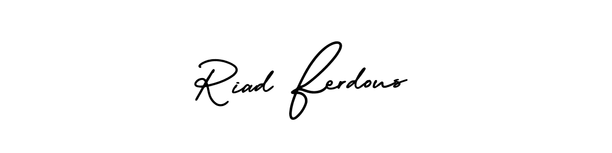 Riad Ferdous stylish signature style. Best Handwritten Sign (AmerikaSignatureDemo-Regular) for my name. Handwritten Signature Collection Ideas for my name Riad Ferdous. Riad Ferdous signature style 3 images and pictures png