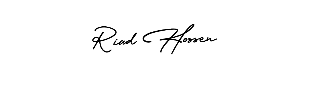 How to make Riad Hossen signature? AmerikaSignatureDemo-Regular is a professional autograph style. Create handwritten signature for Riad Hossen name. Riad Hossen signature style 3 images and pictures png