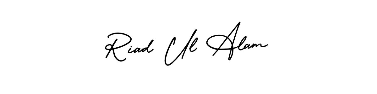 Also You can easily find your signature by using the search form. We will create Riad Ul Alam name handwritten signature images for you free of cost using AmerikaSignatureDemo-Regular sign style. Riad Ul Alam signature style 3 images and pictures png