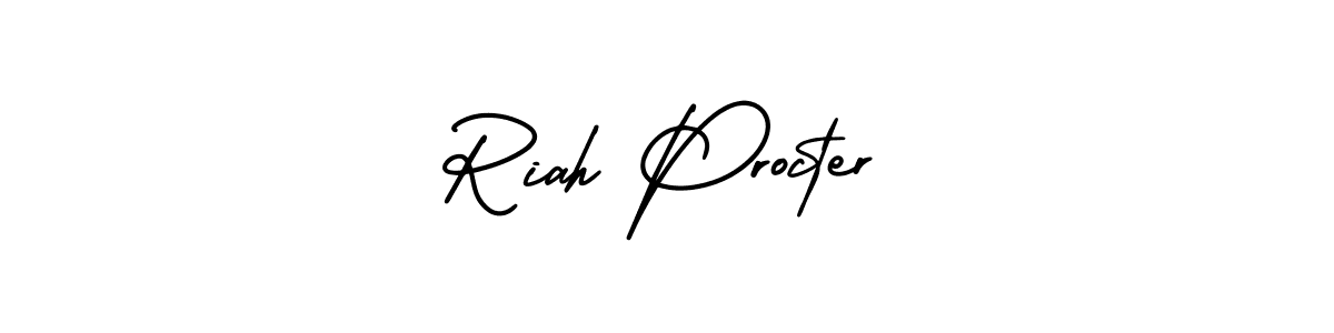 Riah Procter stylish signature style. Best Handwritten Sign (AmerikaSignatureDemo-Regular) for my name. Handwritten Signature Collection Ideas for my name Riah Procter. Riah Procter signature style 3 images and pictures png