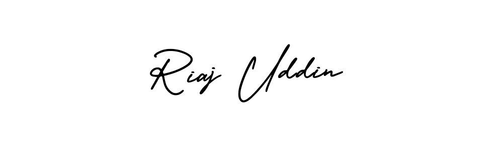 Make a beautiful signature design for name Riaj Uddin. With this signature (AmerikaSignatureDemo-Regular) style, you can create a handwritten signature for free. Riaj Uddin signature style 3 images and pictures png