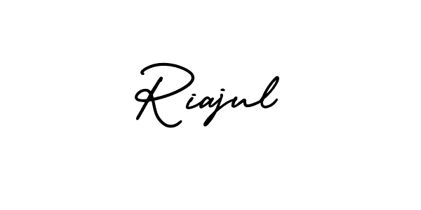 Design your own signature with our free online signature maker. With this signature software, you can create a handwritten (AmerikaSignatureDemo-Regular) signature for name Riajul. Riajul signature style 3 images and pictures png