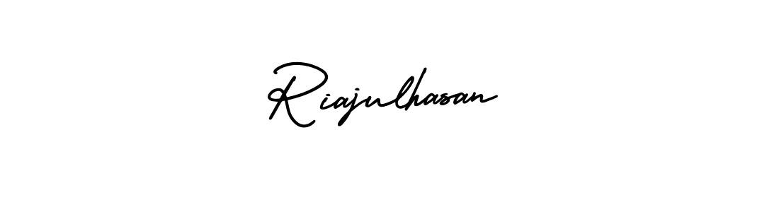 How to make Riajulhasan name signature. Use AmerikaSignatureDemo-Regular style for creating short signs online. This is the latest handwritten sign. Riajulhasan signature style 3 images and pictures png